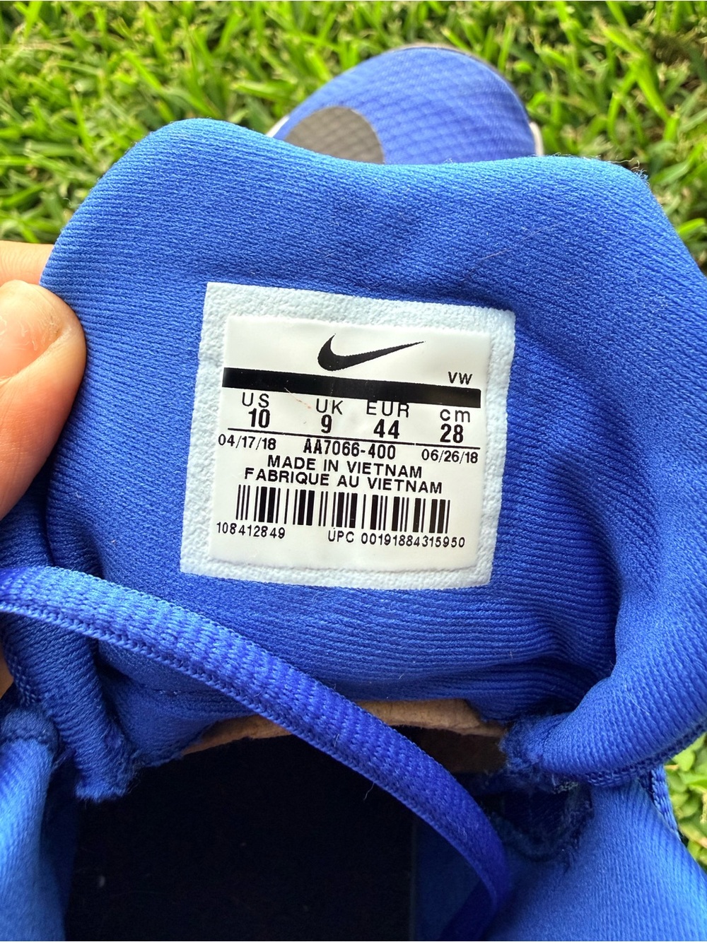 NIKE Air Max Infuriate 2 Mid Sneakers AA7066-400 Royal Blue Black Size 10 men’s - Picture 13 of 13